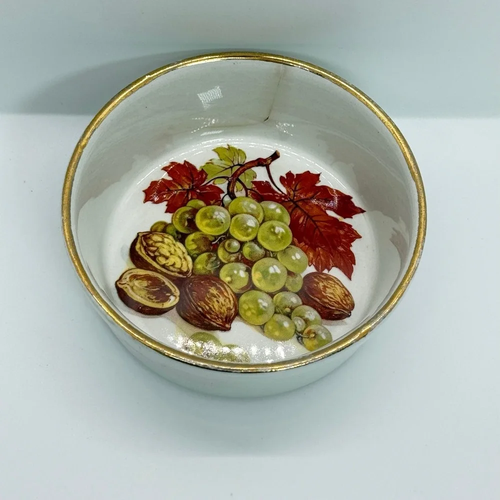 VTG Dartmouth Pottery England Grape Walnut Ramekin‎ Elsenham Quality Foods Bowl